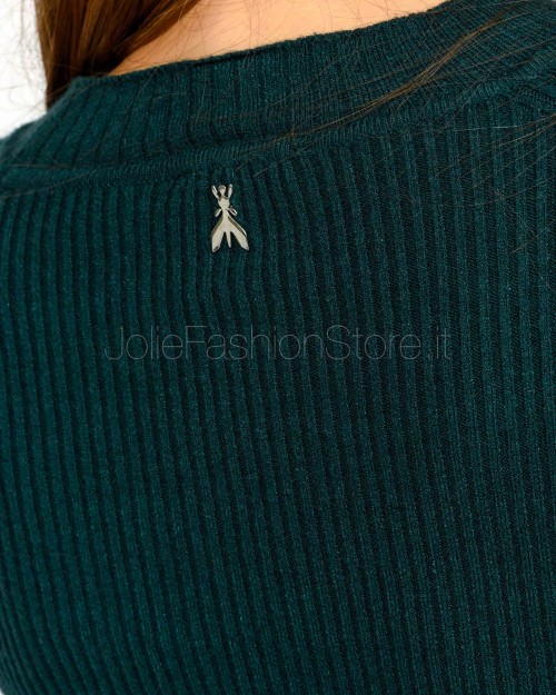 Patrizia Pepe Maglia Aderente "ESSENTIAL" in Costina Deep Green  2K0337 K7S0 G619