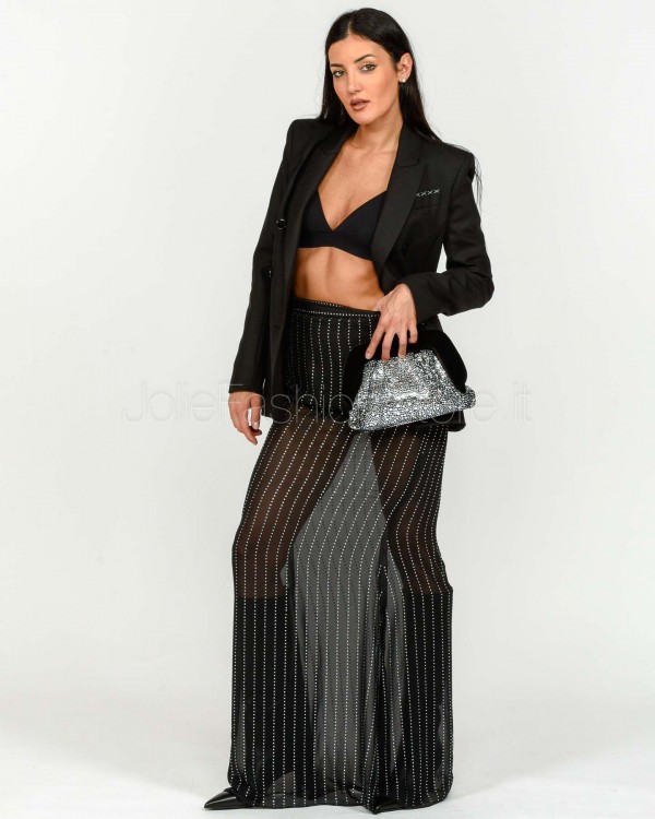 Actualee Gonna Lunga Strass All Over Nero  15143 NERO