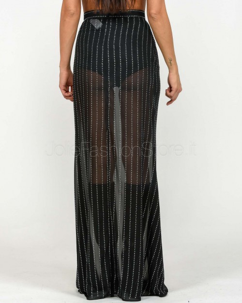 Actualee Gonna Lunga Strass All Over Nero  15143 NERO