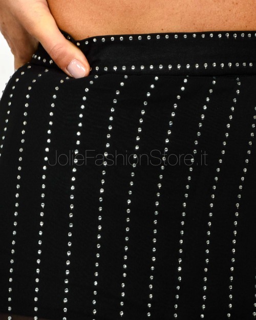 Actualee Gonna Lunga Strass All Over Nero  15143 NERO