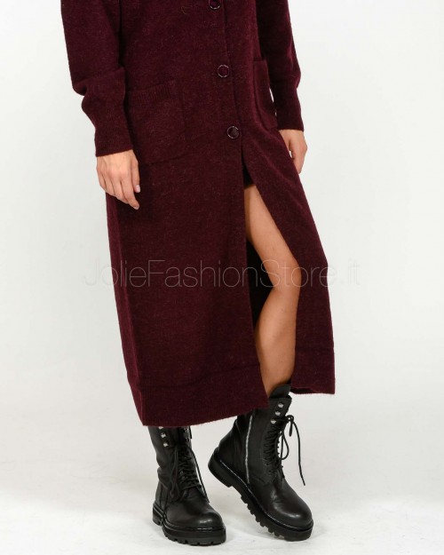 Patrizia Pepe Cardigan Lungo in Maglia Morbida Purple Red  2K0323 K293 M536