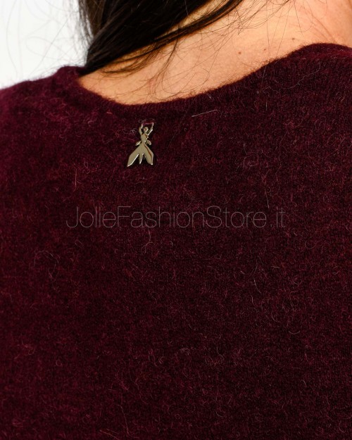 Patrizia Pepe Top Cropped in Maglia Morbida Purple Red  2K0324 K293 M536