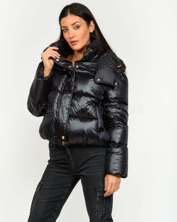 Patrizia Pepe Black Puffy Bomber Down Jacket  2O0050 A9M0 K103