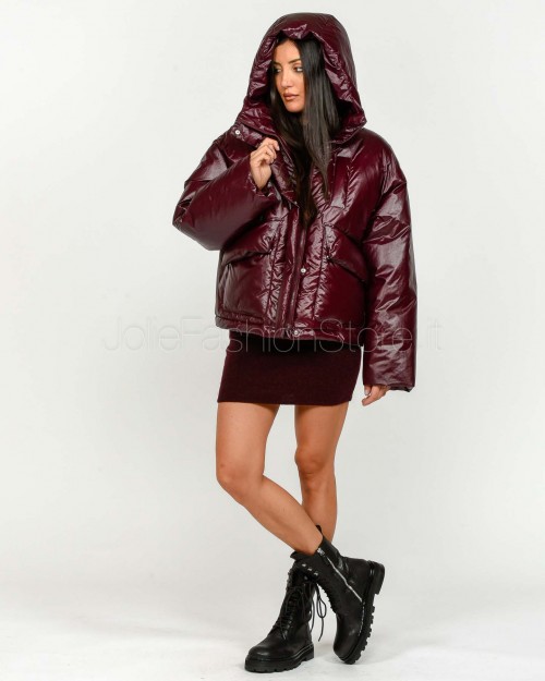Patrizia Pepe Purple Red Oversized Down Jacket  2O0183 A650 M536