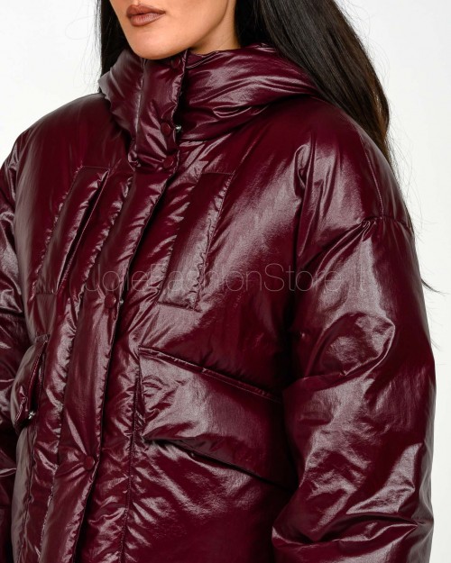 Patrizia Pepe Purple Red Oversized Down Jacket  2O0183 A650 M536