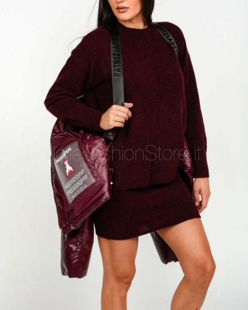 Patrizia Pepe Purple Red Oversized Down Jacket  2O0183 A650 M536