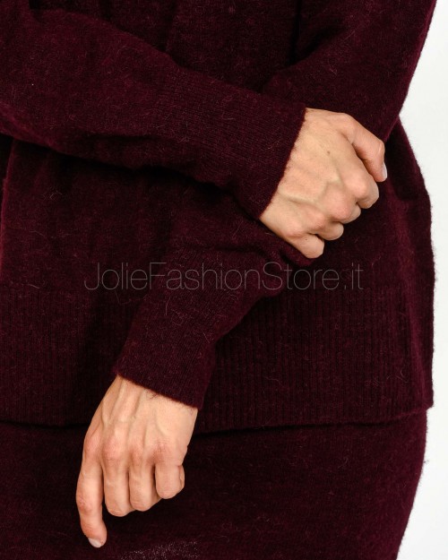 Patrizia Pepe Maglia Morbida Girocollo Purple Red  2K0326 K293 M536