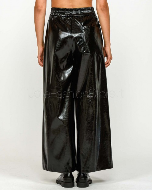 Meimeij Pantalone in Ecopelle Effetto Vernice Nero  M5IAC1 100