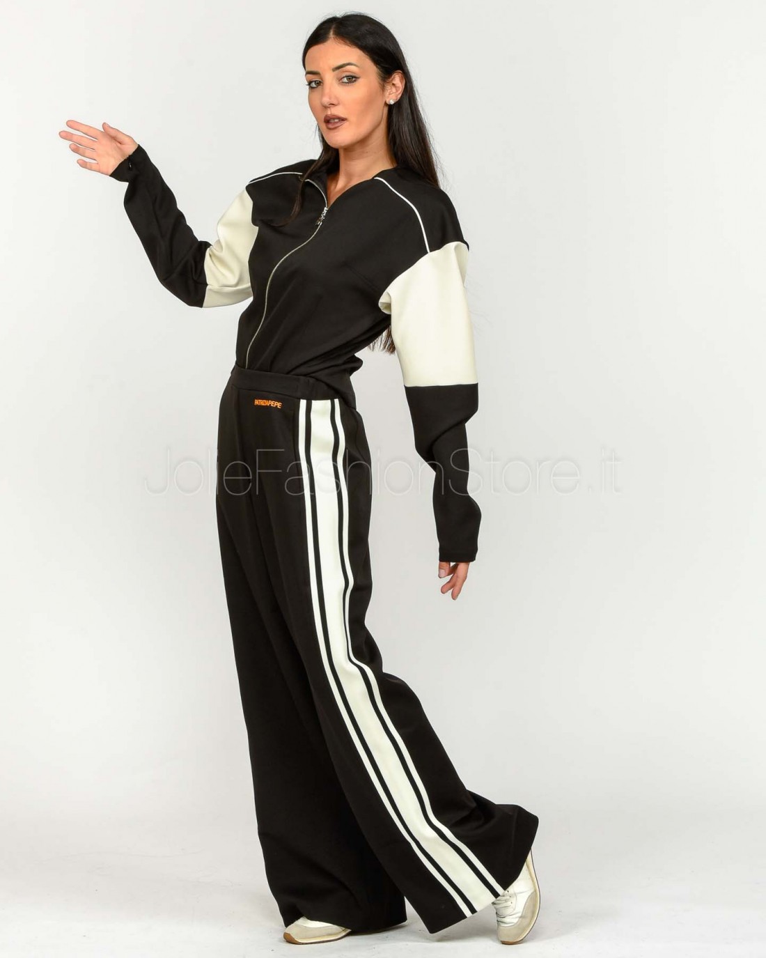 Patrizia Pepe Pantalone Jogger Racing Ampio Nero  2P1716 A664 K103