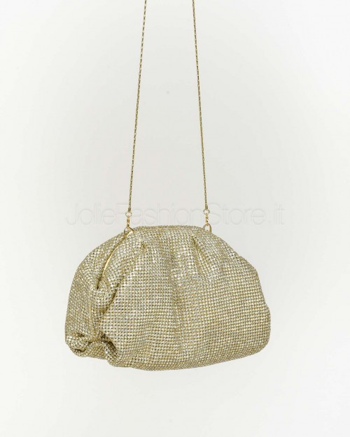 Twenty Fourhaitch Pouch Bag in Maglia di Cristalli Oro  PETRA ORO