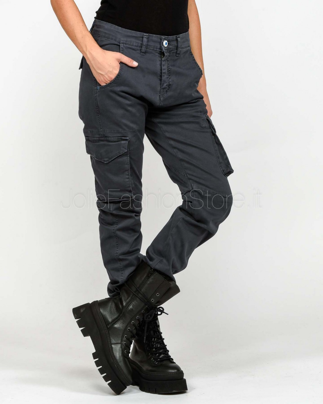 Display Pantalone Tasconato Asfalto Polsino sul Fondo  JUSTIN ASFALTO