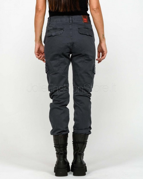 Displaj Jeans Tasconato Asfalto Con Polsino sul Fondo  JUSTIN ASFALTO