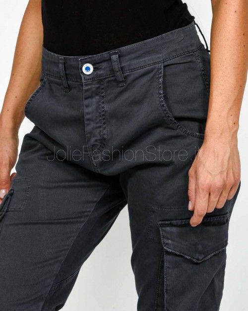 Displaj Jeans Tasconato Asfalto Con Polsino sul Fondo  JUSTIN ASFALTO