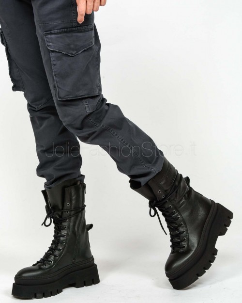 Displaj Jeans Tasconato Asfalto Con Polsino sul Fondo  JUSTIN ASFALTO