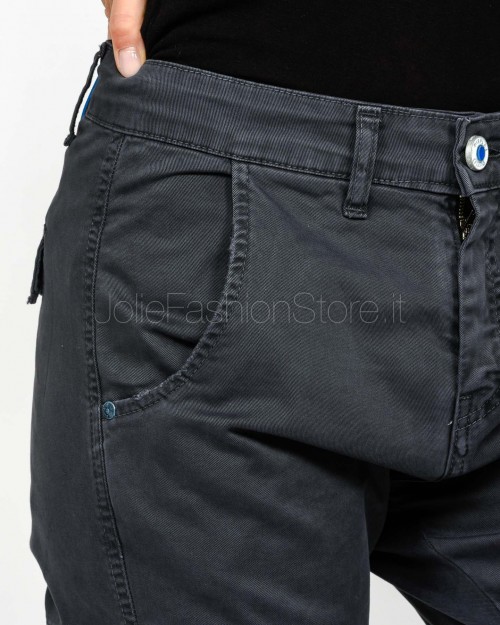 Displaj Jeans Tasconato Asfalto Con Polsino sul Fondo  JUSTIN ASFALTO