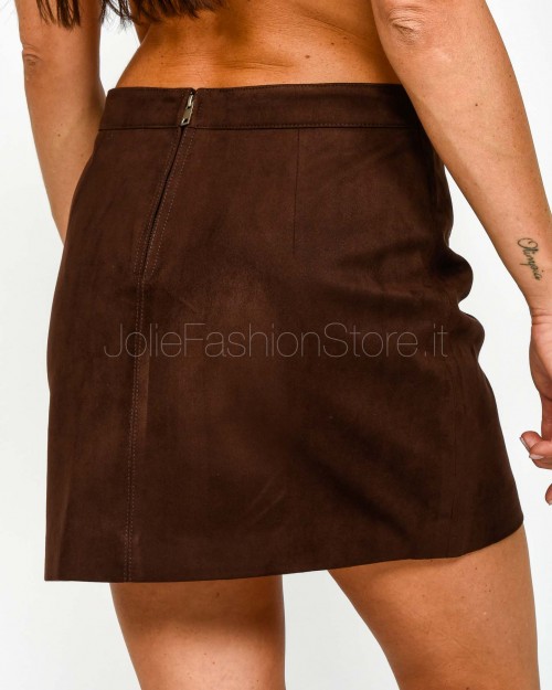 Grace & Mila Gonna in Suede Cioccolato  SURPRENANTE CHOCOLAT