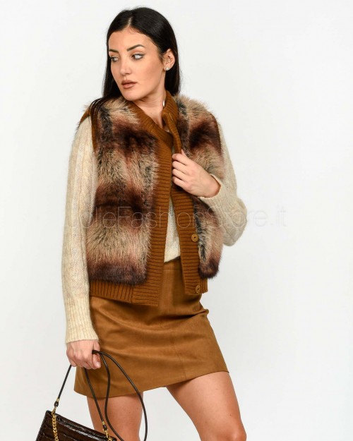 Sword Pelliccia Gilet Eco Zibellino Chestnut  9019 CHESTNUT