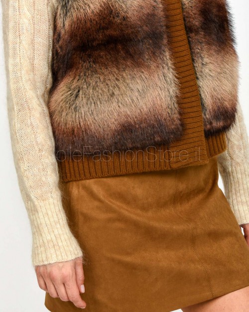 Sword Pelliccia Gilet Eco Zibellino Chestnut  9019 CHESTNUT