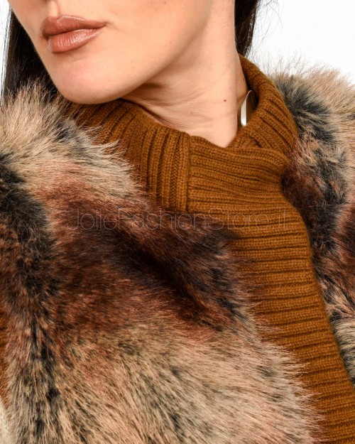 Sword Pelliccia Gilet Eco Zibellino Chestnut  9019 CHESTNUT