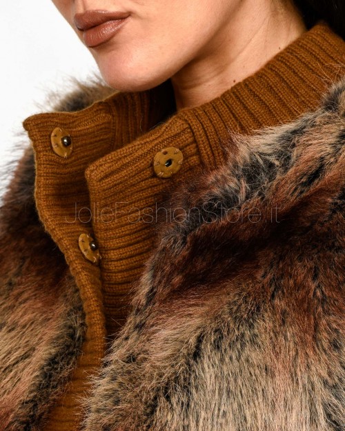 Sword Pelliccia Gilet Eco Zibellino Chestnut  9019 CHESTNUT