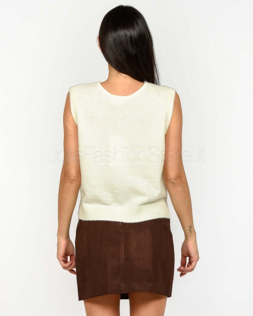 Grace & Mila Gilet Lana e Mohair Panna  SANTA IVOIRE