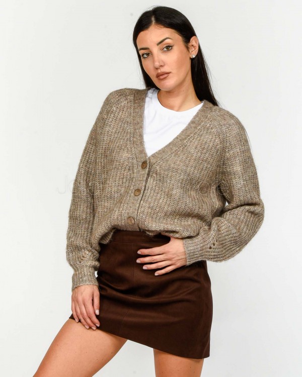 Grace & Mila Cardigan Misto Lana e Alpaca Grigio  SALUDA GREIGE