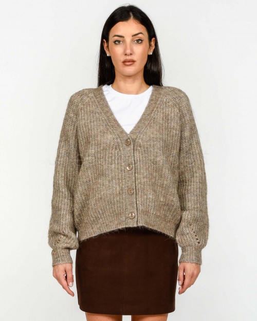 Grace & Mila Cardigan Misto Lana e Alpaca Grigio  SALUDA GREIGE