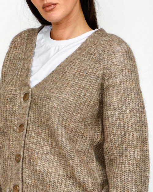 Grace & Mila Cardigan Misto Lana e Alpaca Grigio  SALUDA GREIGE