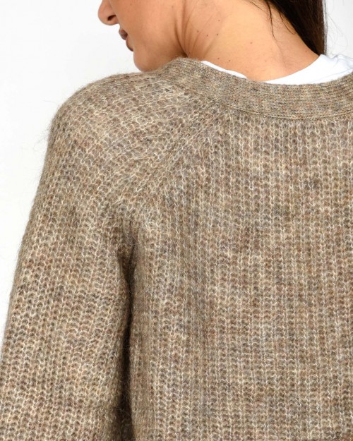 Grace & Mila Cardigan Misto Lana e Alpaca Grigio  SALUDA GREIGE