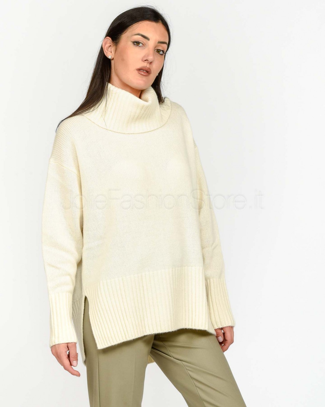 Not Shy Maglione Over in Cashmere Bianco Modello Gilo  GILO ECRU