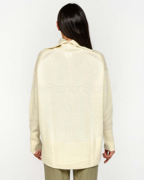 Not Shy Maglione Over in Cashmere Bianco Modello Gilo  GILO ECRU