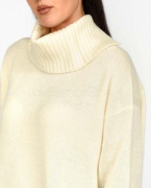 Not Shy Maglione Over in Cashmere Bianco Modello Gilo  GILO ECRU
