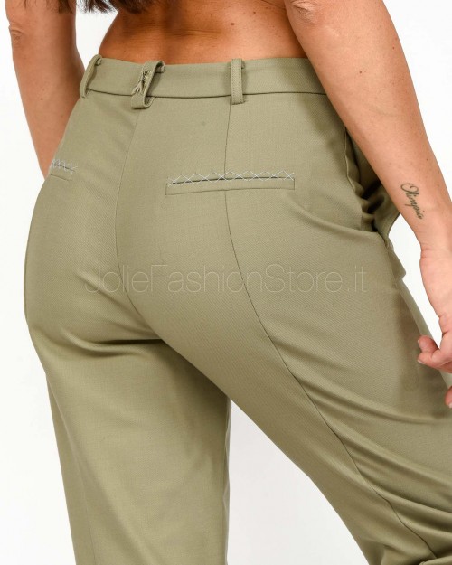 Patrizia Pepe Pantalone a Sigaretta Misto Lana Winter Greige  2P1708 A475 B848