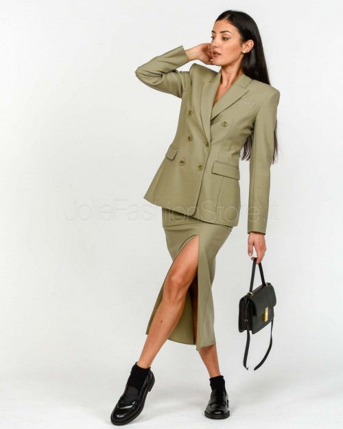 Patrizia Pepe Gonna Midi Con Spacco Winter Greige  2G1039 A475 B848