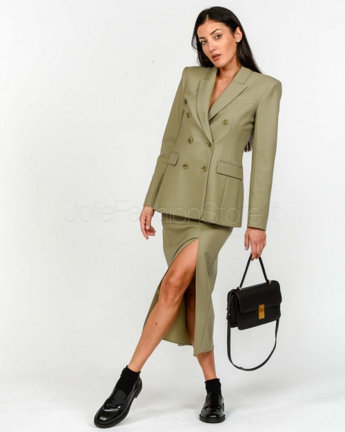 Patrizia Pepe Gonna Midi Con Spacco Winter Greige  2G1039 A475 B848
