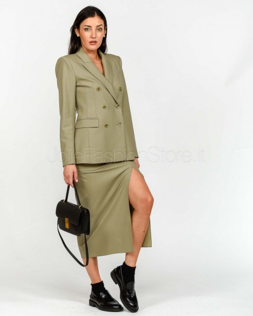 Patrizia Pepe Gonna Midi Con Spacco Winter Greige  2G1039 A475 B848