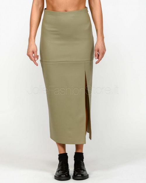 Patrizia Pepe Gonna Midi Con Spacco Winter Greige  2G1039 A475 B848