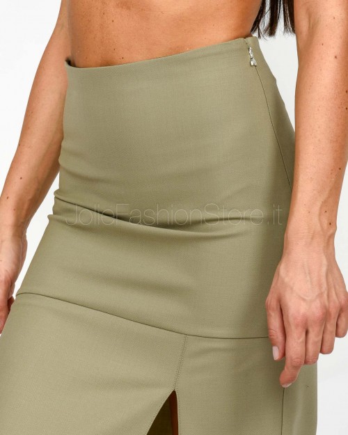 Patrizia Pepe Gonna Midi Con Spacco Winter Greige  2G1039 A475 B848