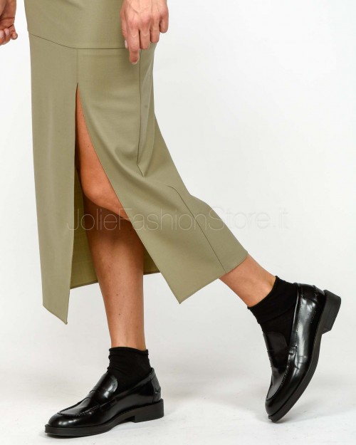 Patrizia Pepe Gonna Midi Con Spacco Winter Greige  2G1039 A475 B848
