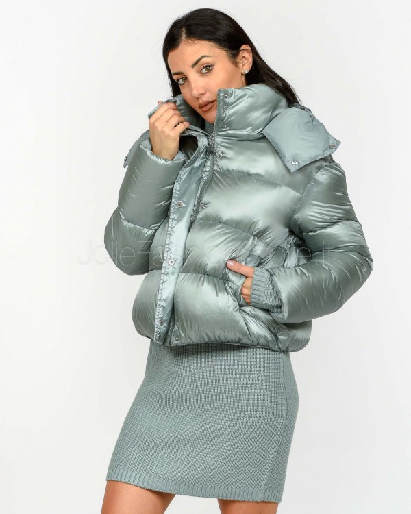 Patrizia Pepe Piumino Bomber Puffy Silver Green  2O0050 A9M0 G618