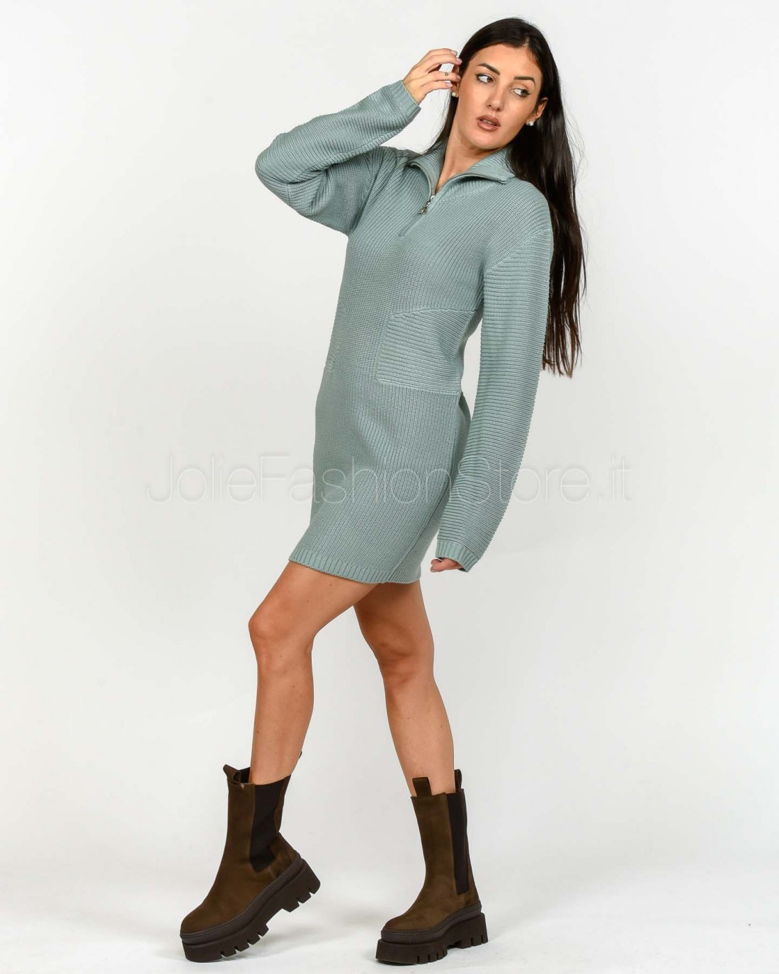 Patrizia Pepe ABITO/DRESS Silver Green