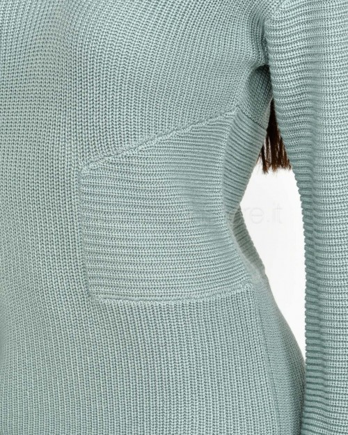 Patrizia Pepe Abito in Lana Silver Green  2A2985 K9O3A G618