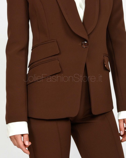 Elisabetta Franchi Completo Giacca + Pantalone Coffee  TP00156E2 EA3