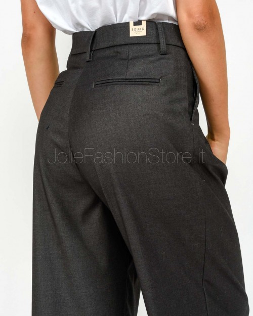 Squad Pantalone a Palazzo con Piences Grigio  BADIA GRIGIO