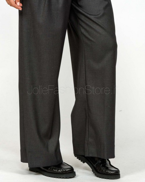 Squad Pantalone a Palazzo con Piences Grigio  BADIA GRIGIO