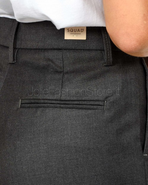 Squad Pantalone a Palazzo con Piences Grigio  BADIA GRIGIO