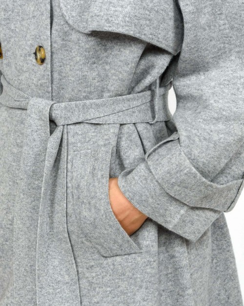 Not Shy Trench in Cashmere Grigio Modello Talia  TALIA GRIS CHINE