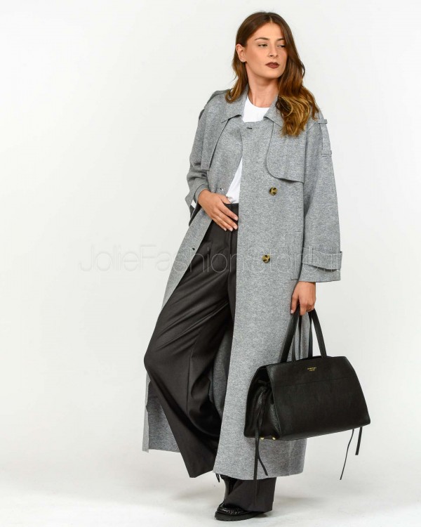 Not Shy Trench in Cashmere Grigio Modello Talia  TALIA GRIS CHINE