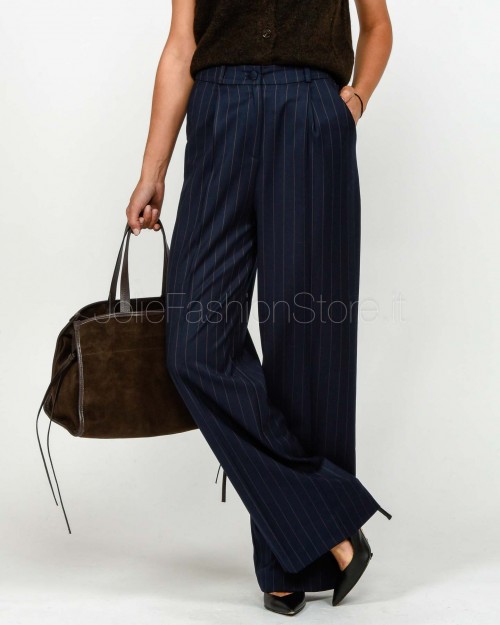 Actualee Pantalone Gessato Blu/Marrone  15136 BLU