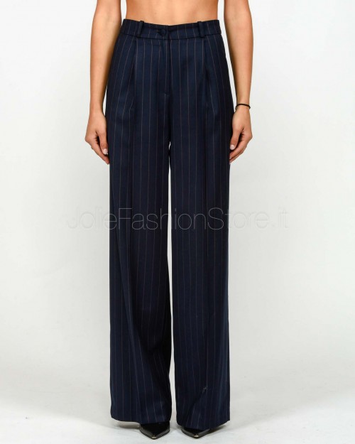 Actualee Pantalone Gessato Blu/Marrone  15136 BLU
